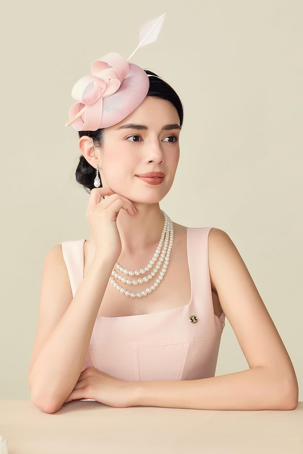 BABEYOND Fascinators Hats for Women - Tea Party Kentucky Fascinator Derby Feather Pillbox Hat with Ribbon for Wedding Party - Image 5