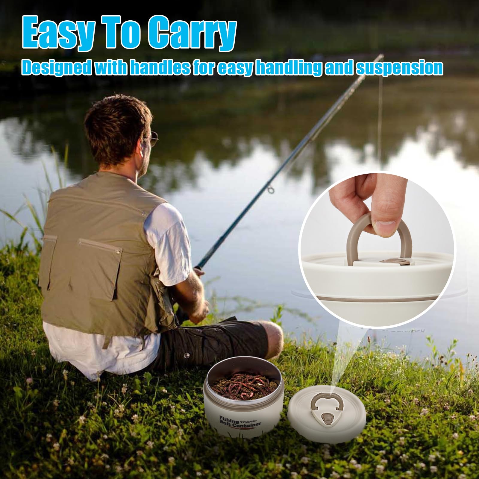 BOX For Nightcrawlers CONVENIENT BLOODWORMS BAIT Container Fishing ...