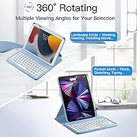 Vista 3 de Funda de teclado vertical para iPad9/iPad8/iPad7 de 10.2 pulgadas con mouse, funda para iPad de 9ª/8ª/7ª generación/Air3/Pro10.5 con combinación