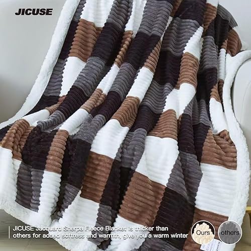 Miniatura 2 de Manta de forro polar Sherpa para sofá, tamaño individual, acogedora, suave, cálida, reversible, para cama y sofá, manta de felpa gruesa y mullida