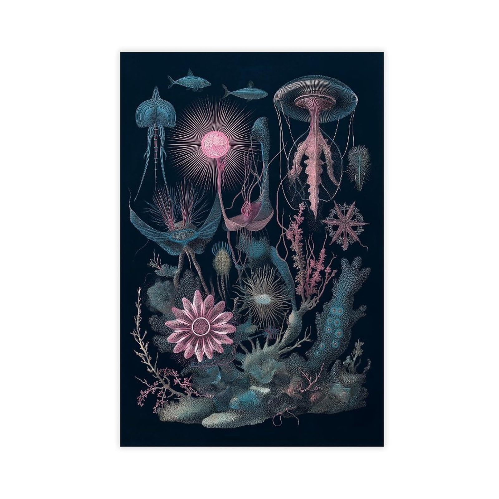 YWTJAX Jellyfish Poster Canvas Poster for Dorm Room Decor Gift