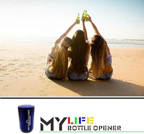 Miniatura 6 de Abridor automático de botellas de cerveza con apertura magnética, sin daños a la tapa de la botella (azul)