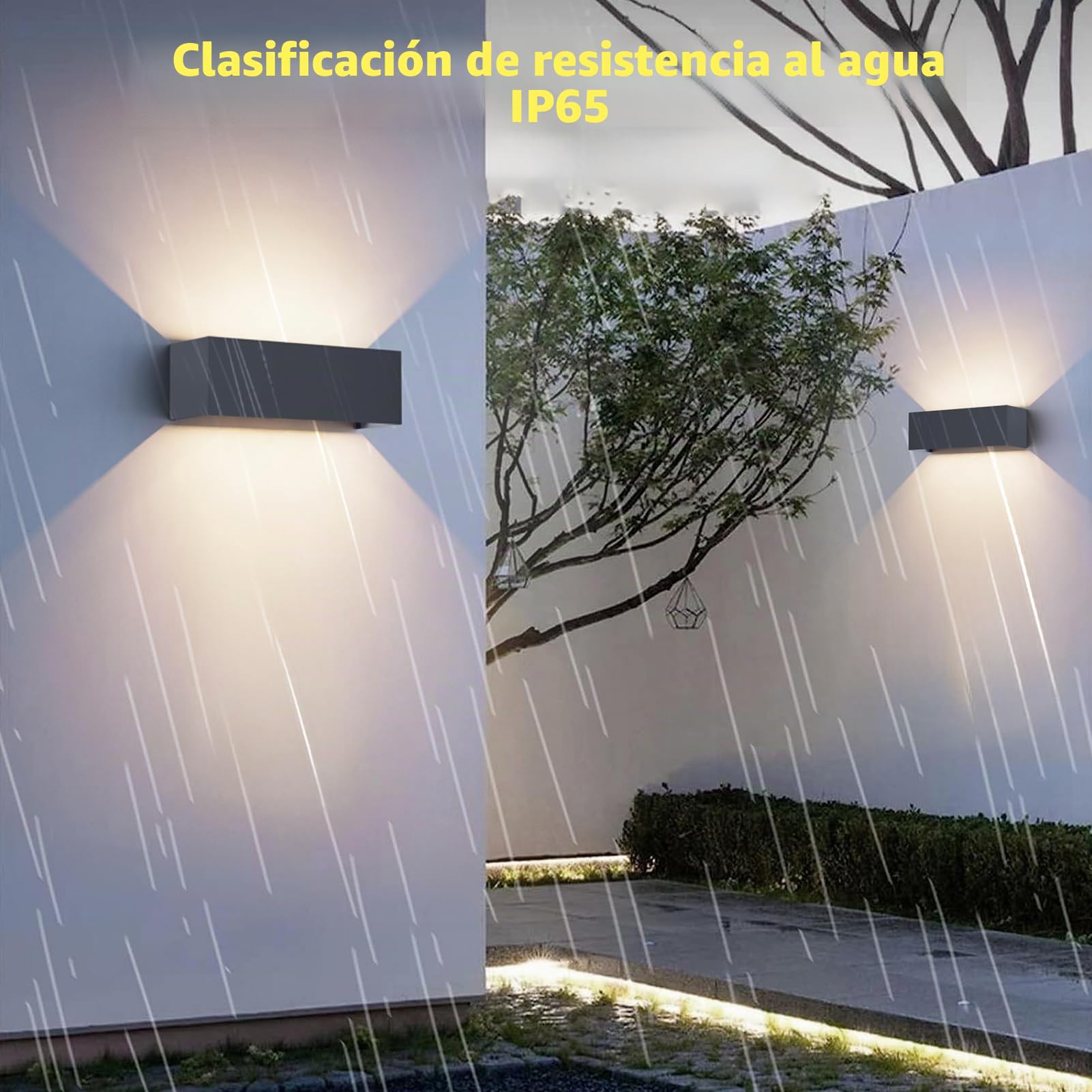 Klighten 30W Aplique de Pared Interior/Exterior,2PCS Aplique de Exterior 4000K Lámparas de Pared exterior de LED con ángulo de Haz Ajustable Aplique de Pared IP65,Antracita