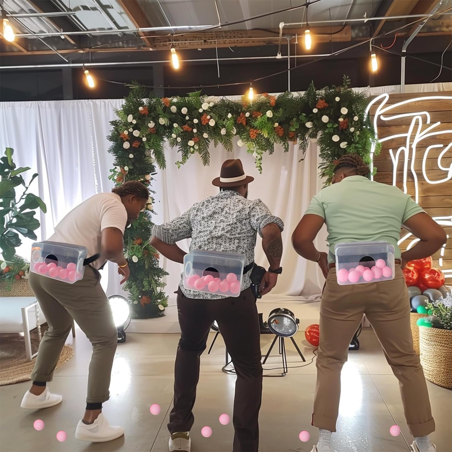 YUBAIHUI 3 Sets Baby Shower Games Funny Bridal Shower Games Activities - Funniest Baby Shower Game Ever, Ice Breakers for Boy or Girl, Ping Pong Twerk Game (Pink)