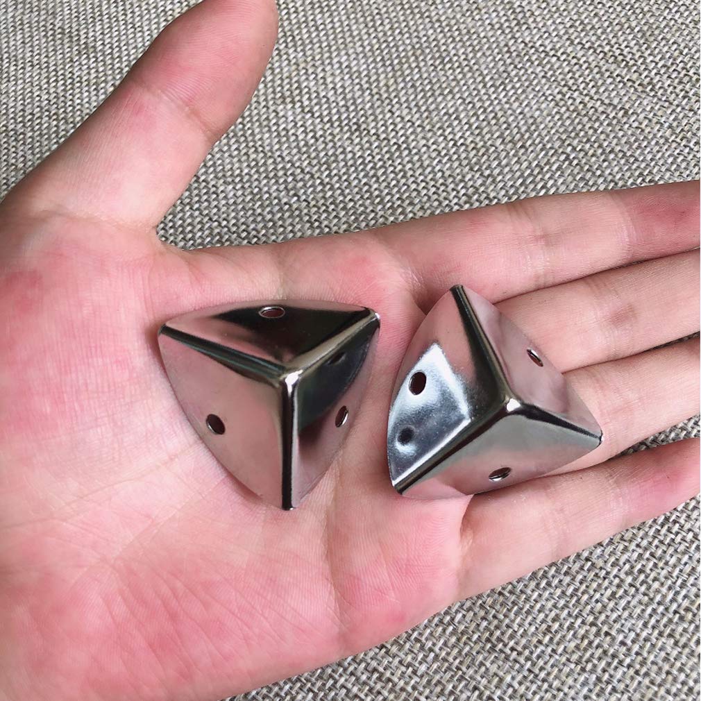 Set di 8 protezioni angolari per mobili in ferro metallico e audio, a tre lati, in alluminio