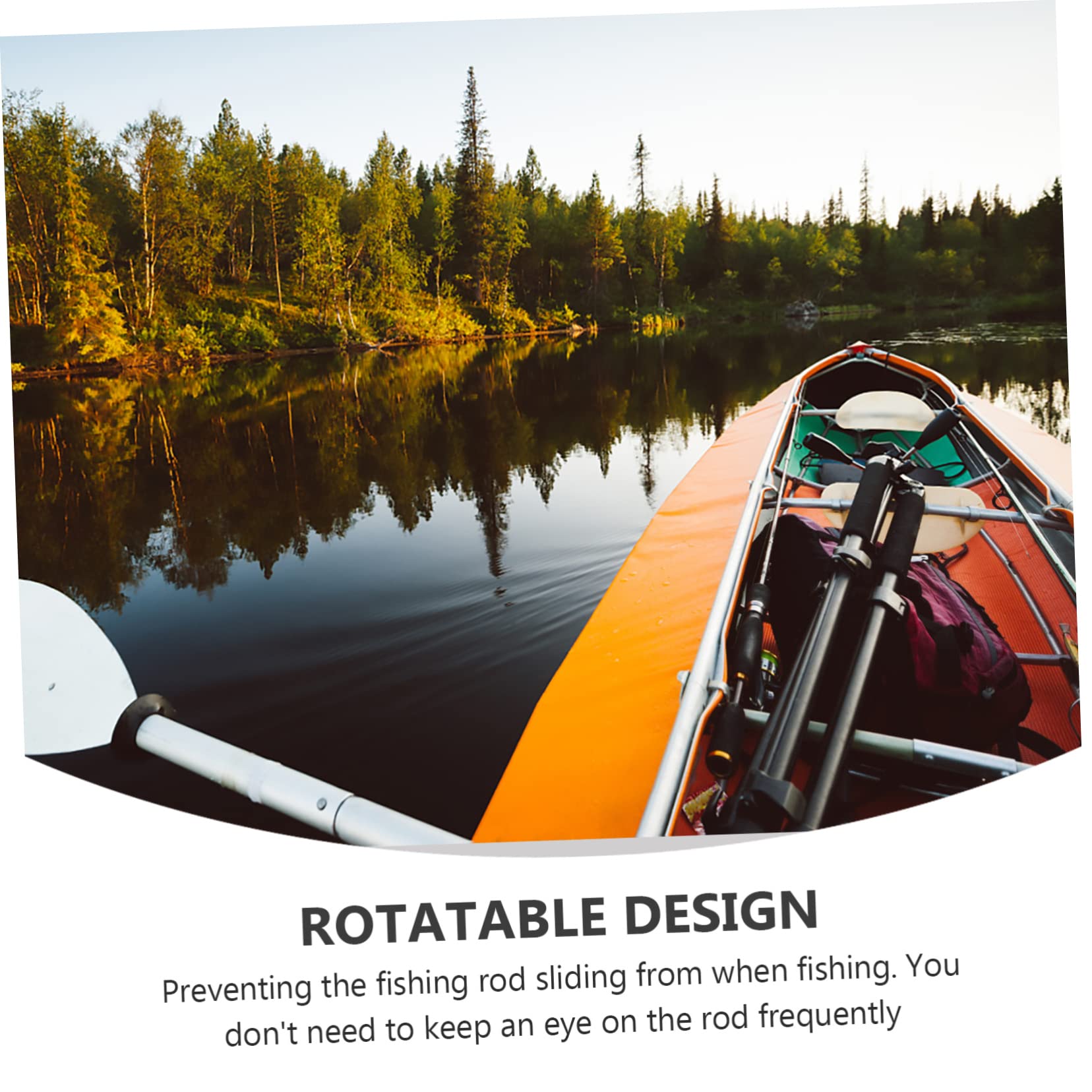 INOOMP Porta Canne da Pesca per Kayak in Nylon Nero, Supporto Fisso e Smontabile, Comodo da Trasportare la Pesca in Barca e Attività Outdoor