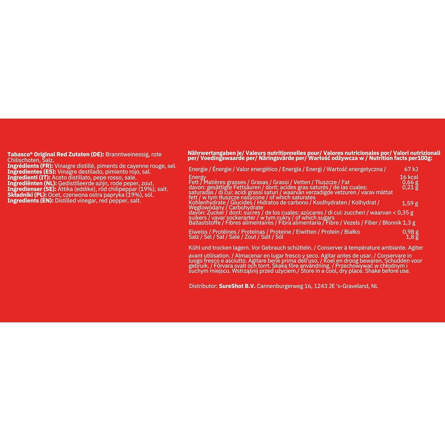 TABASCO Original Red Pepper Sauce ( 2 x 350 ml ) ist die kostengünstigste Variante! - Scharfe Soße aus nur drei 100% natürliche Zutaten - 3 Jahre Reifezeit scharfe Chili-Sauce - Glasflasche