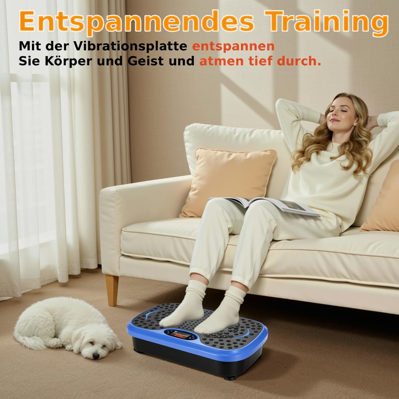 TLGREEN Vibrationsplatte für Home-Workout & Lymphdrainage – Leise Vibrationsboard mit 99 Stufen & 5 Programmen – Inkl. Trainingsbänder & Fernbedienung – Fitnessgerät für Fettverbrennung & Muskelaufbau