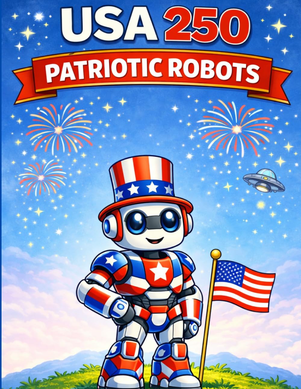 USA 250 Patriotic Robots Coloring Book for Kids: 50 Fun & Futuristic Coloring Pages Celebrating America’s 250th Anniversary with Robots, Landmarks, ... (USA 250 Patriotic Coloring Book Collection)