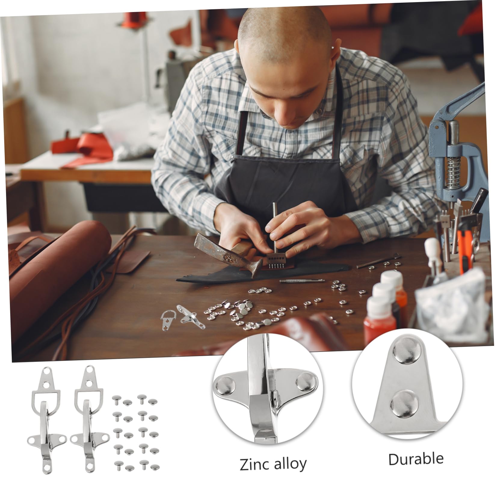 SHINEOFI 5 Juegos Hebilla Cierres Accesorios Para Botones De Bricolaje Broche De Cinturón Botón De Cinturón Fasteners Encuadernacion Cinturon Conector De Botones De Cinturón 2 Pares * 5