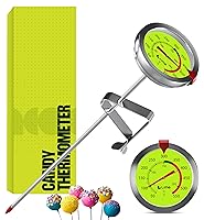 Vista 14 de Termómetro de caramelo con clip para olla, termómetro de aceite para freír y hacer velas, color amarillo