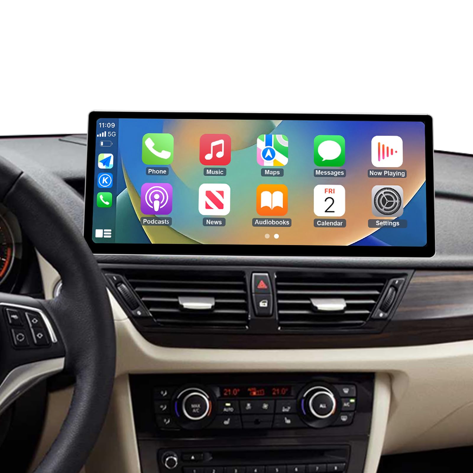 Radio samochodowe 12,3-calowy ekran dotykowy z bezprzewodową funkcją Carplay i Android Auto do BMW serii X1 E84 z lat 2009-2015 z systemem CIC, obsługuje Mirrorlink, kamerę, nawigację
