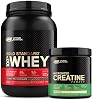 Optimum Nutrition ON Gold Standard 100% Proteína de Suero Fuente Primaria Aislada - Chocolate Doble Rico, 2 Lbs + ON Micronized Creatina Monohidrato en Polvo - Sin Sabor, 300 Gramos 1