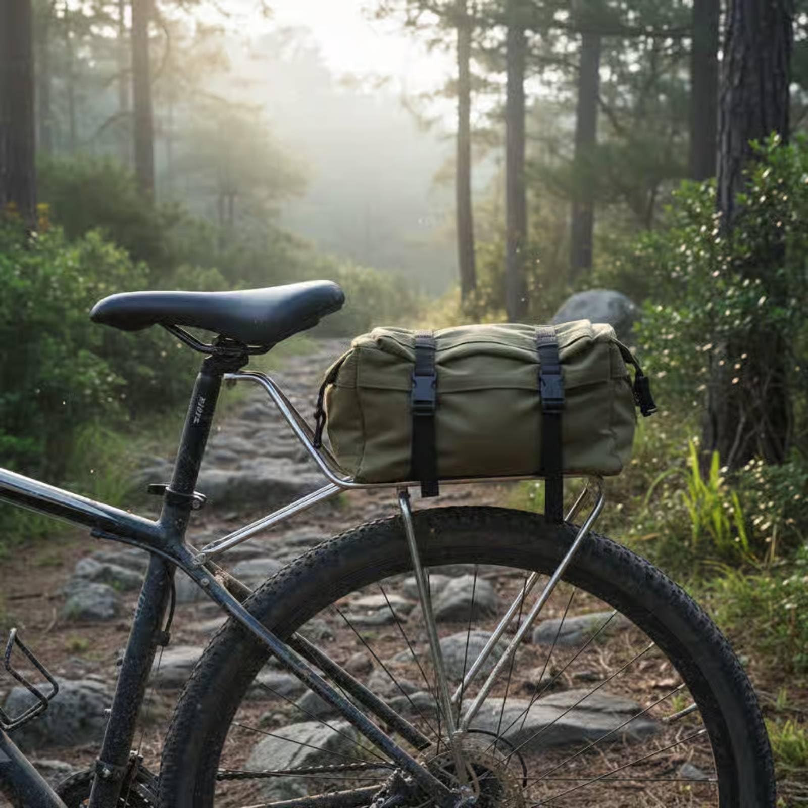 perfk Porte-Bagages Vélo Arrière INOX Selle Rail Porte Support Porte- Acier Inoxydable 304 Fixation Solide sans Vibrations 5kg Adapté pour VTT Route Gravel Déplacements Travail, Reinforced