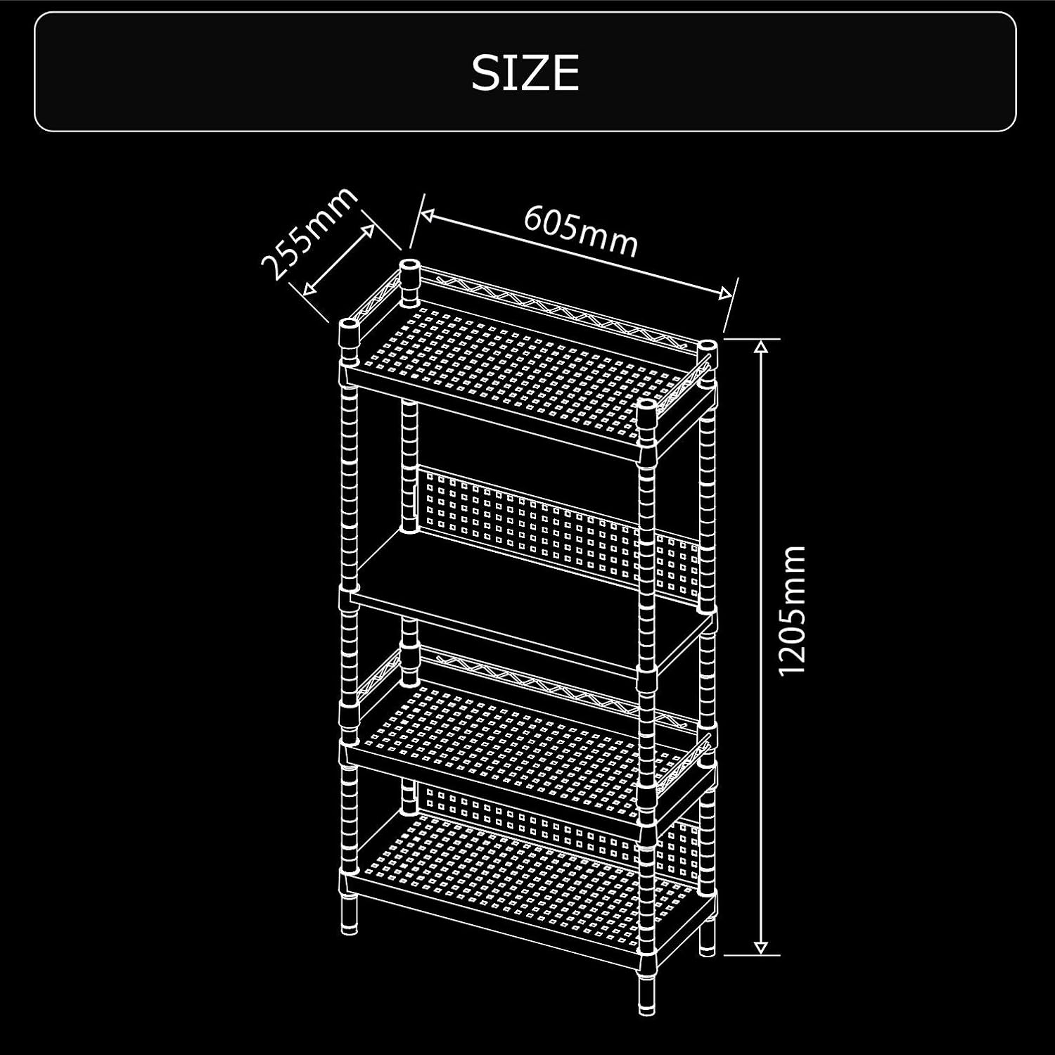 Bauhutte BHS-600SM-WD Desk Side Rack, Computer Rack, PC Rack, Width 23.8 x Depth 10.0 x Height 47.2 inches (60.5 x 25.5 x 120.5 cm), Wood Grain
