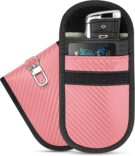 Vista 44 de TICONN Faraday - 2 bolsas para llavero, protector de jaula Faraday de 3.5 x 5.0 pulgadas, bloqueo de señal RFID para automóvil, bolsa antirrobo Negro