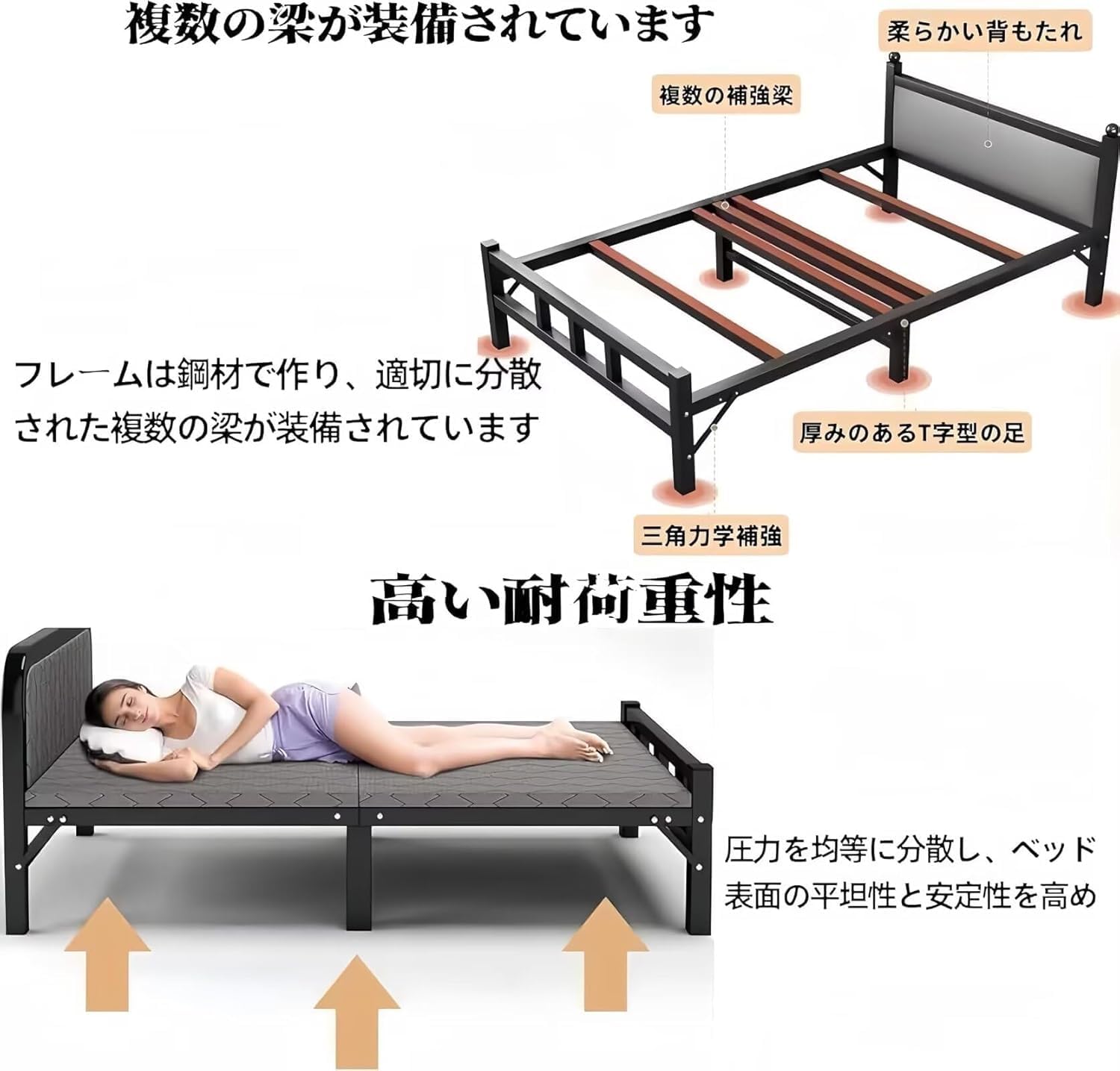折り畳みベッド シングル TUIYIDUO スチールフレーム Amazon｜TUIYIDUO ベッドフレーム シングル 幅70cm 耐荷重300kg