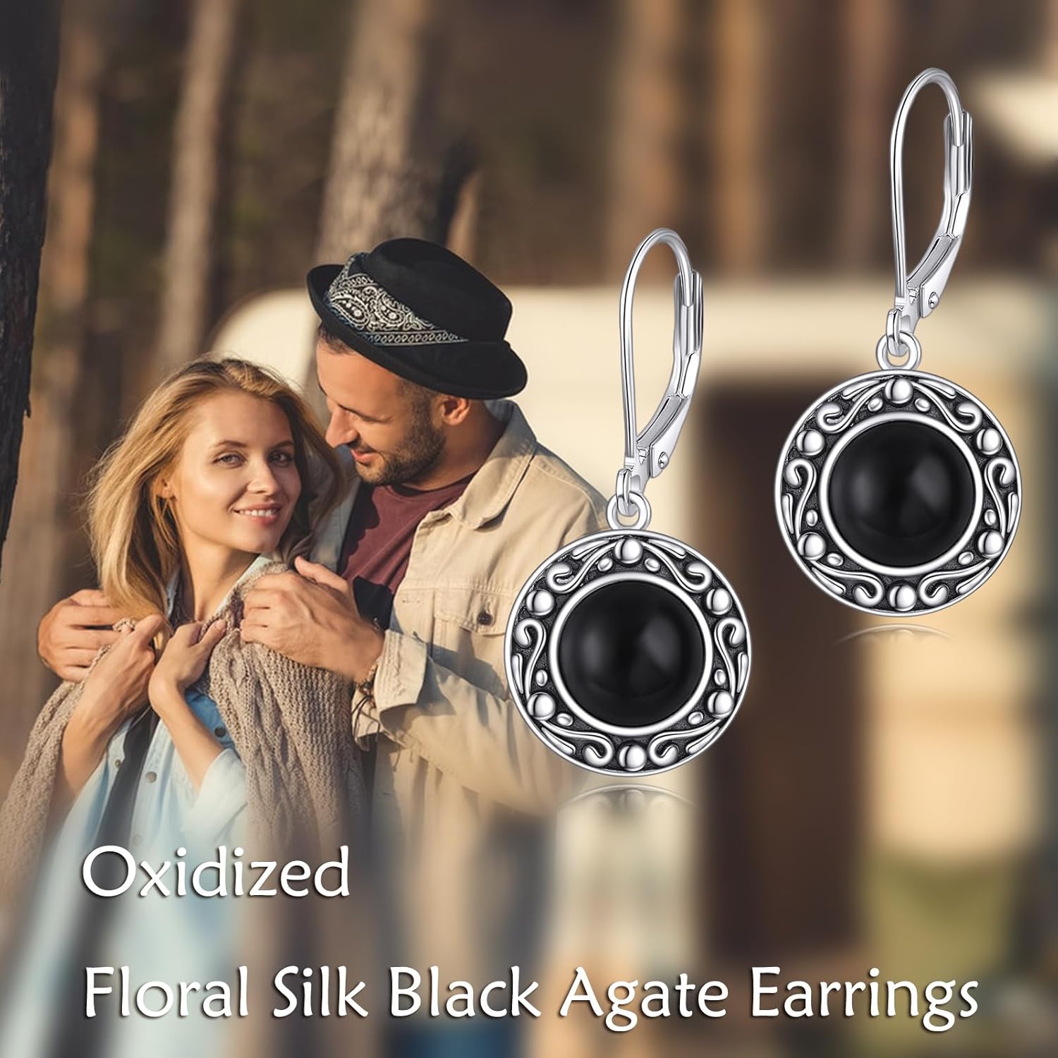 Gemstone Dangle Earrings for Women 925 Sterling Silver Round Gemstone Jewelry Birthday Christmas Gifts for Women Mom - Image 5