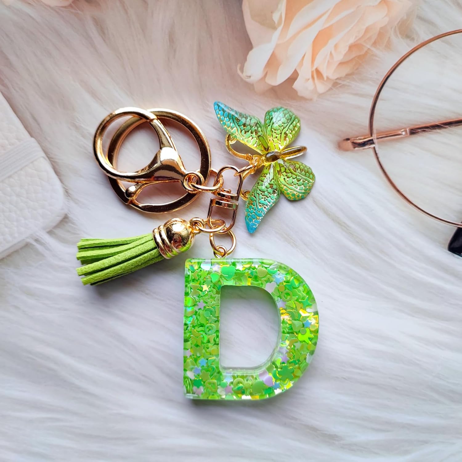 Initial Letter Keychains for Women Girls Alphabet Keychain for Backpack image 4