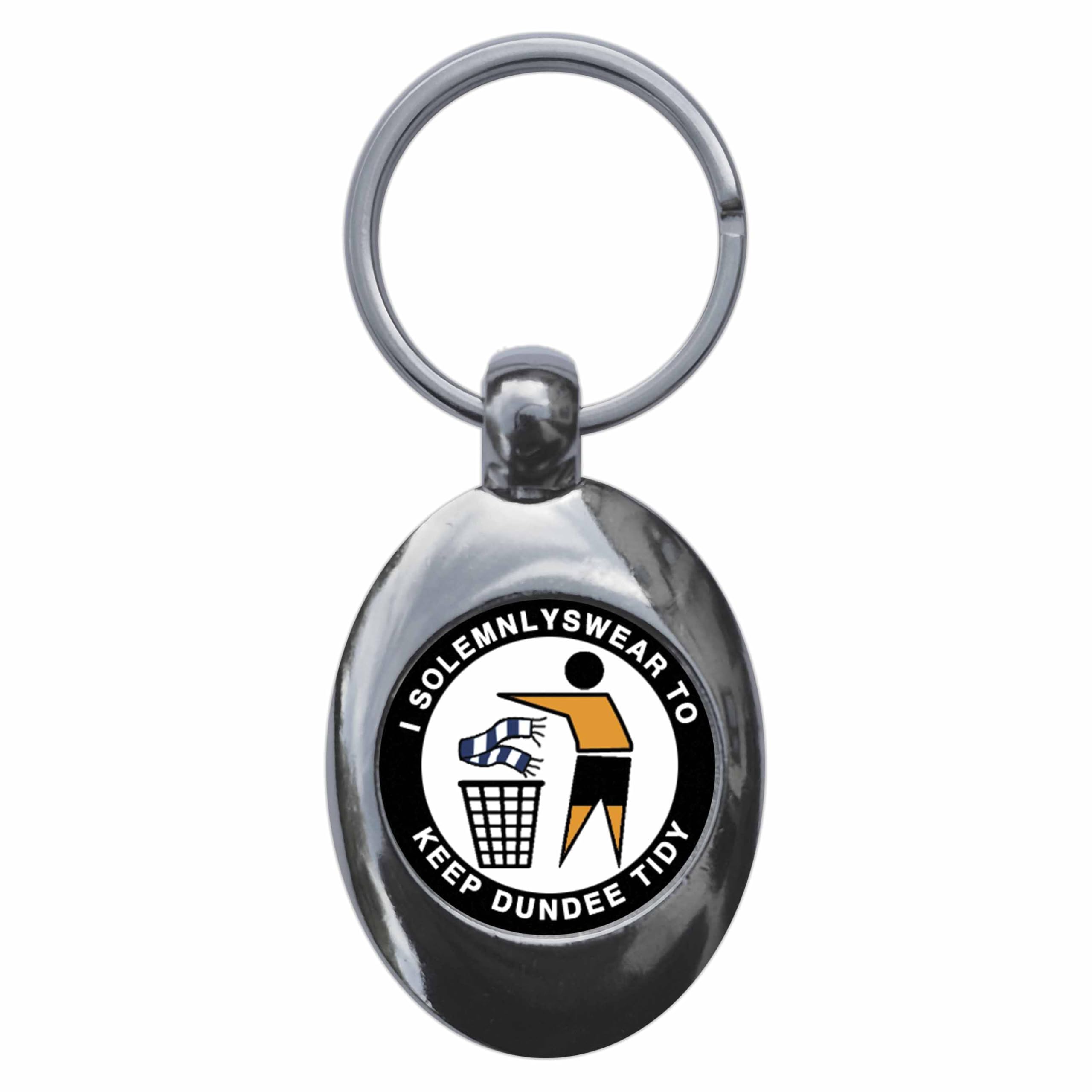 Ozorath I Solemnly Swear To Keep Dundee Tidy Keyring Keychain Key Ring Chain With Trolley Coin - U