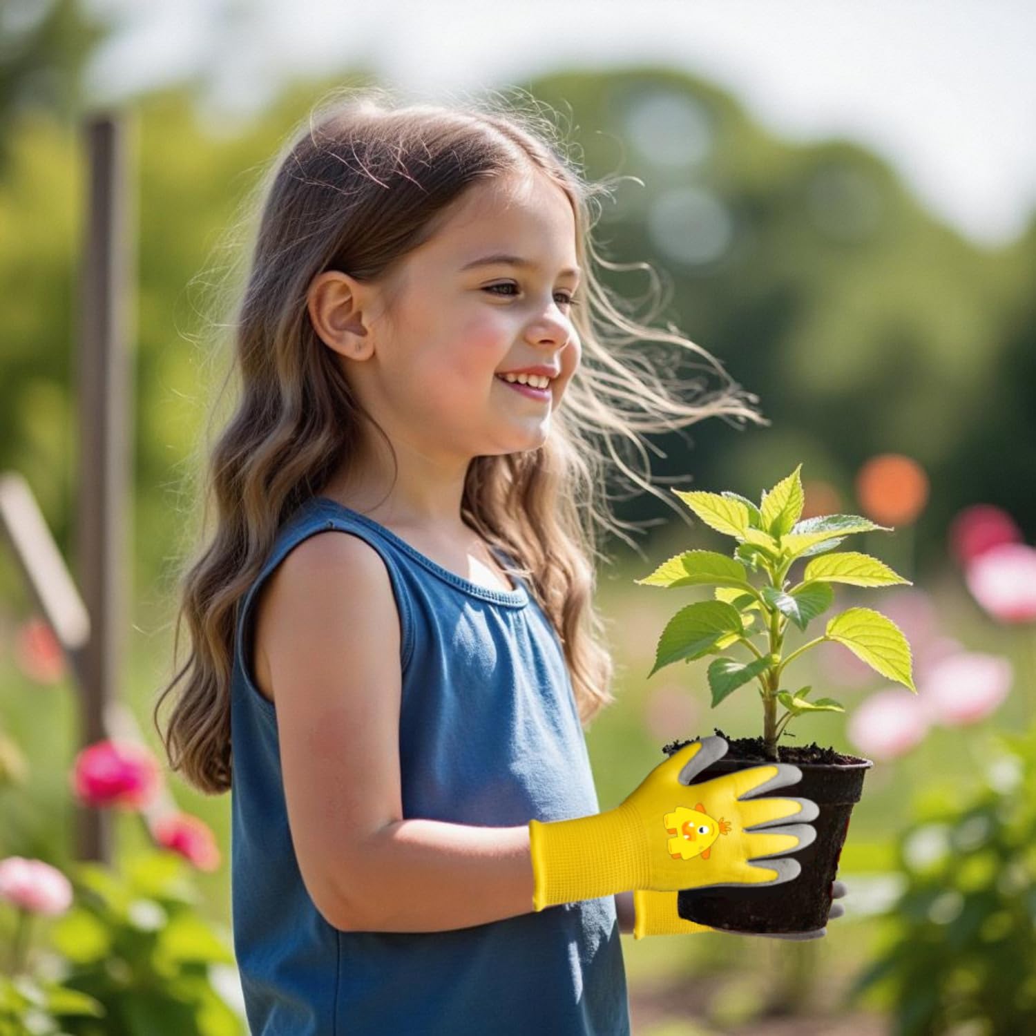 PROMEDIX P Kids Gardening Gloves – Rubber Coated Work Gloves for Children Age 3-5,Soft & Breathable for Outdoor Play & DIY image 4