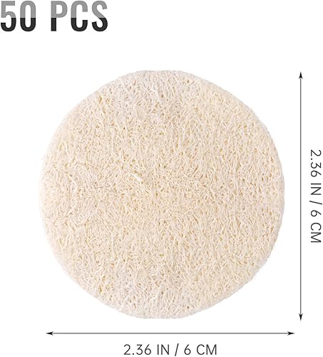 Miniatura 6 de Frcolor 50 almohadillas faciales de lufa, esponjas exfoliantes, removedor de maquillaje, reutilizables, suaves, para el cuidado de la piel facial,