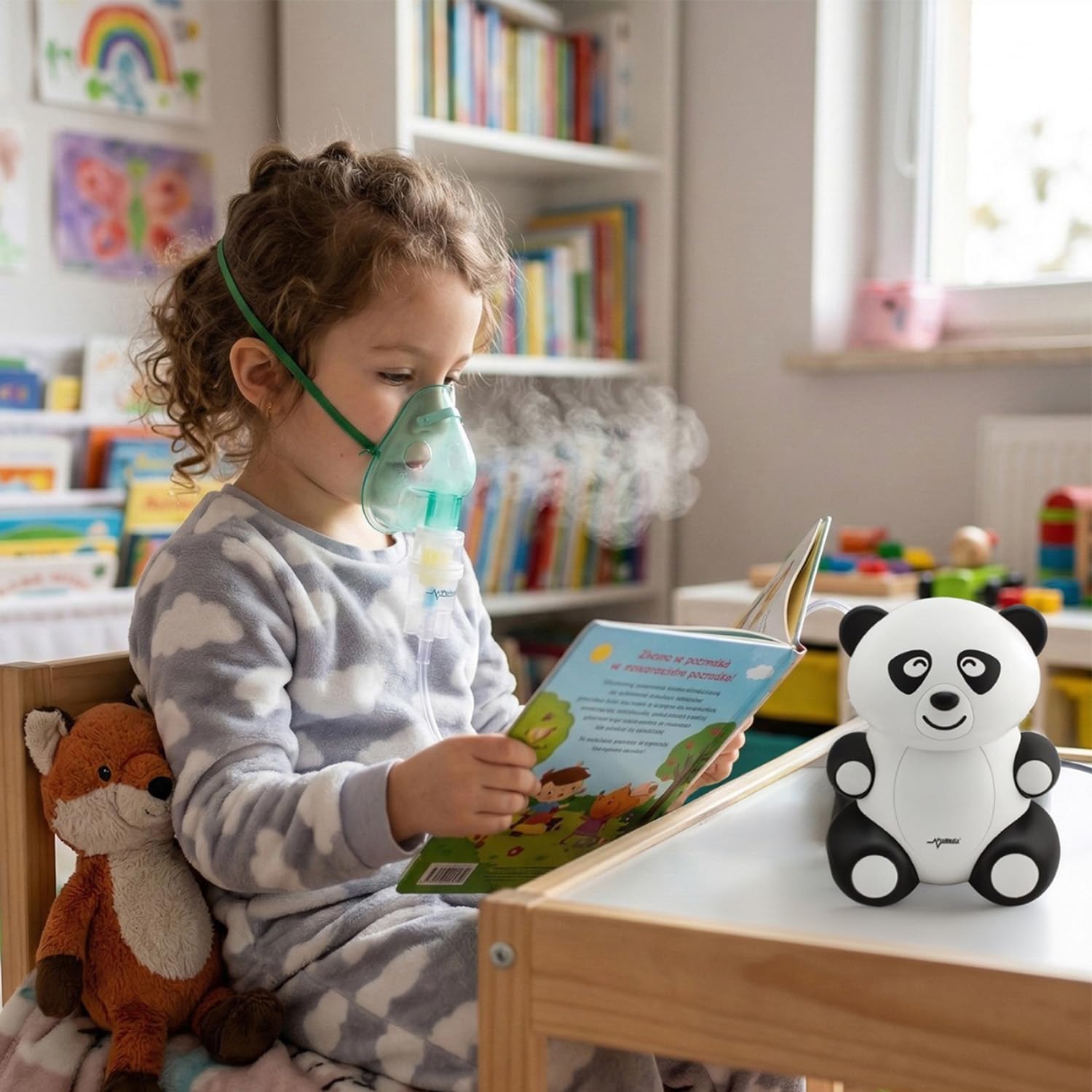 PR-812 - Nebulizador compresor de aire, Panda sonriente para niños