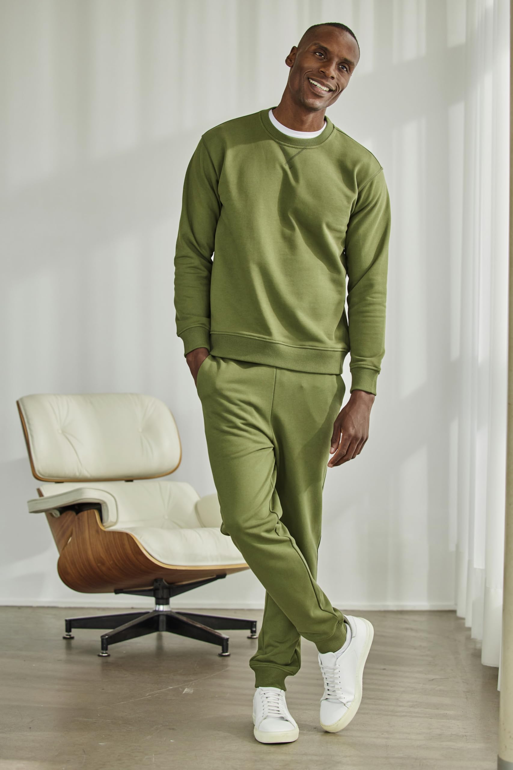 FALKE Hombre Basic Light Sweat Pants chándal cómodo Casual Cintura sin presion Transpirable orgánico algodón 1 Pieza