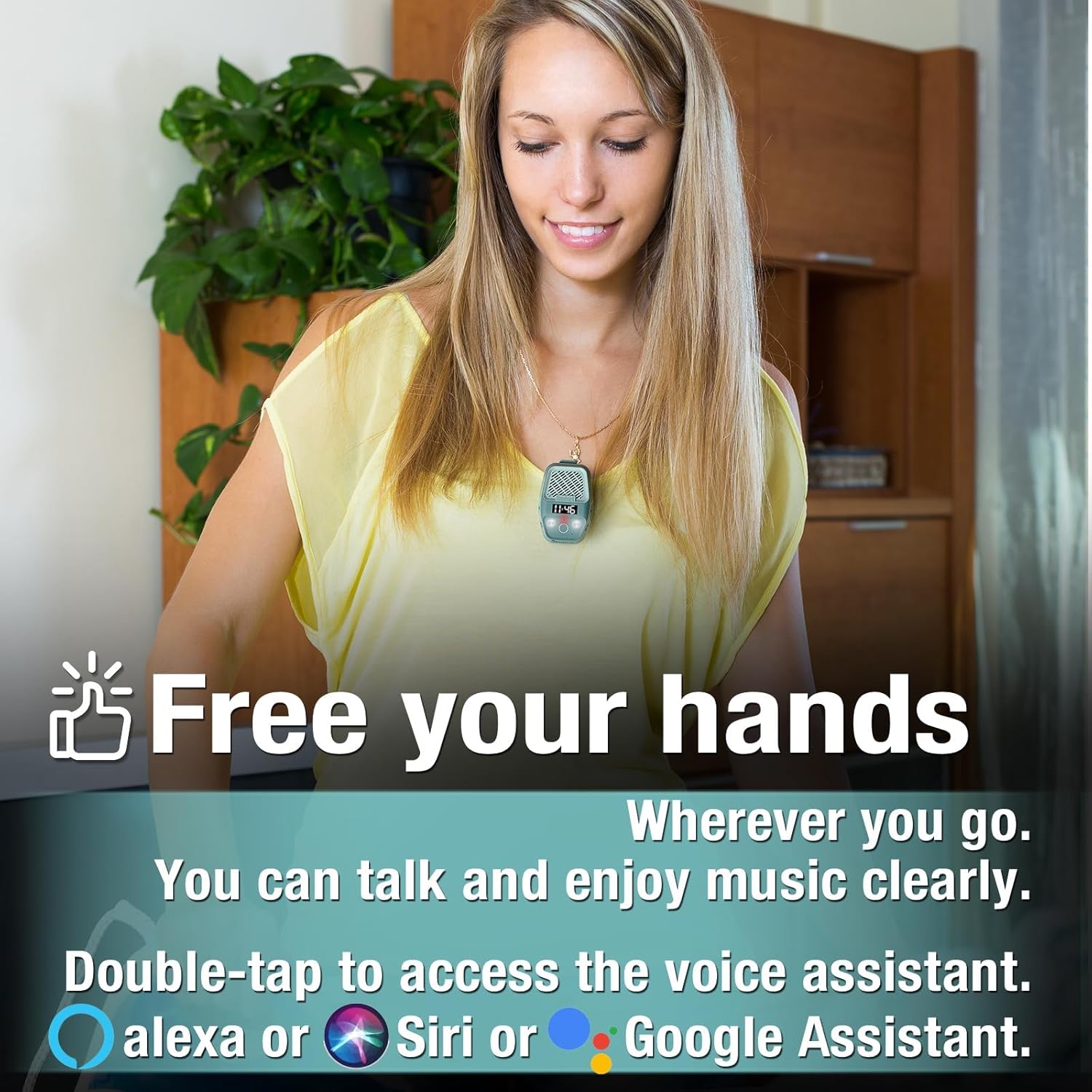 STAR1 Wearable Bluetooth Speaker, Clip-on Waterproof Speaker with LED Lighting & Clock Display, Built-in Microphone, Magnetic Design for Calls & Music (Blue) - Image 5