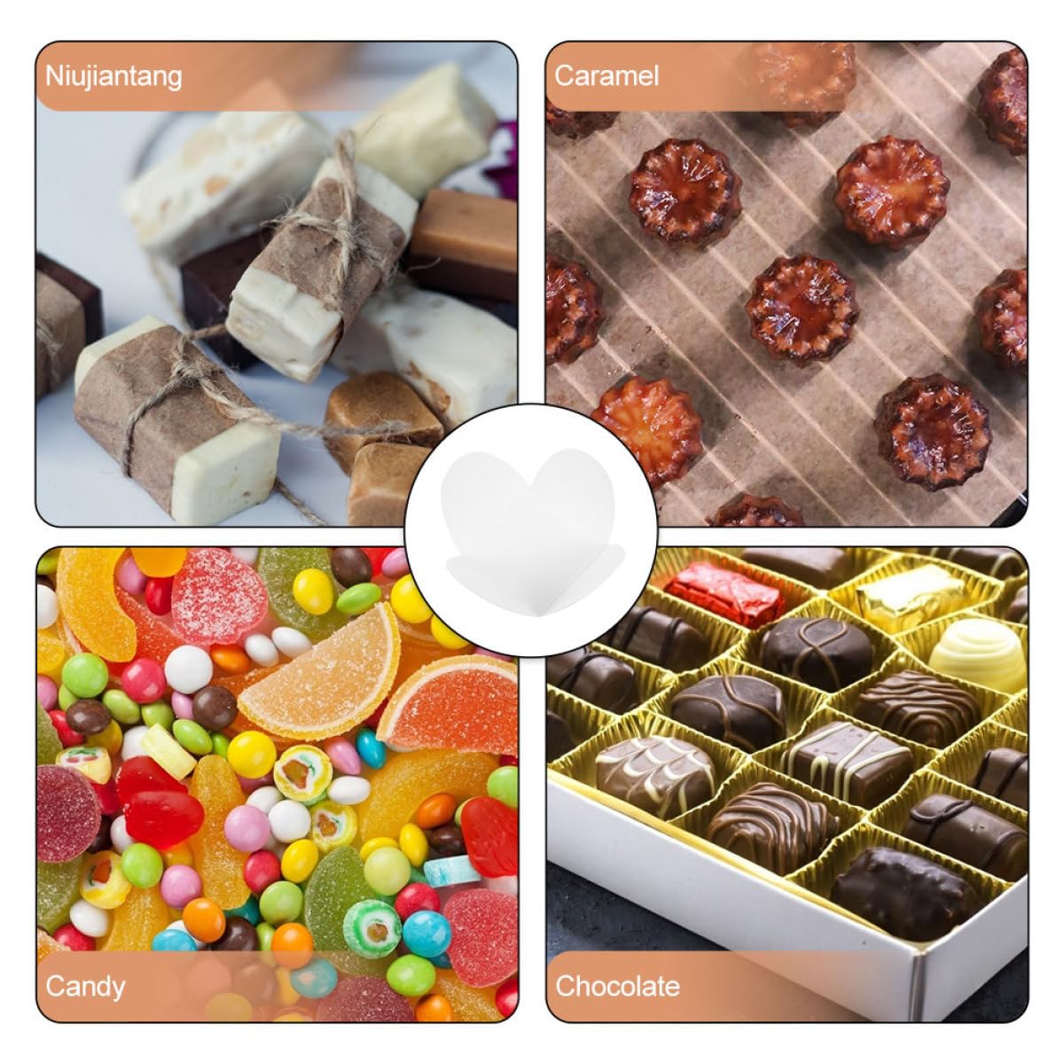 4 Sets Schokoladenpapier-muffinförmchen Schokoladenförmchen Pappbecher Zum Verpacken Von Süßigkeiten Partydekorationen Hochzeitsgeschenke 200 Stück * 4