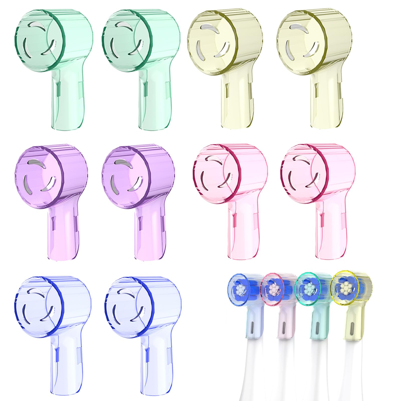 10PCS Tooth Brush Cap Cover, Universal Electric Toothbrush Cover Case for Oral-B, Travel-Friendly Dustproof Brush Protector Cap, Assorted Color (Green, Pink, Violet, Light Yellow, Light Blue)-image-40