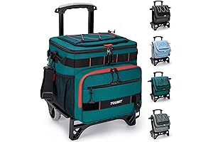 TOURIT Collapsible 48-Can Leak-Proof Rolling Ice Chest with Wheels and Handle