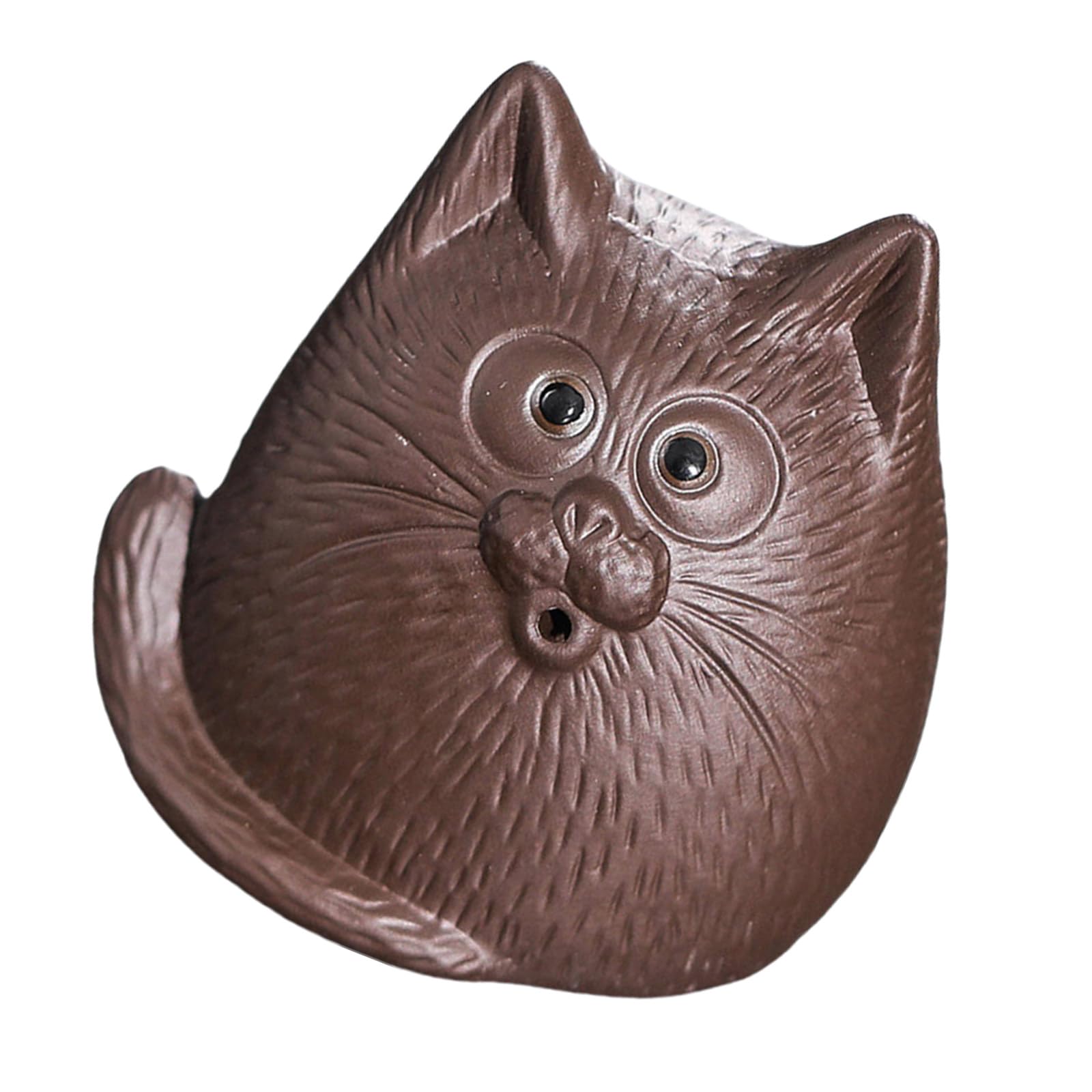 Tsophreniq Lovely Cats Statue Figurine Ceremony Ornament Zisha Clay Animal Sculpture Incenses Stick Insert for Animal Enthusiasts Cats Sculpture Statue Figurine