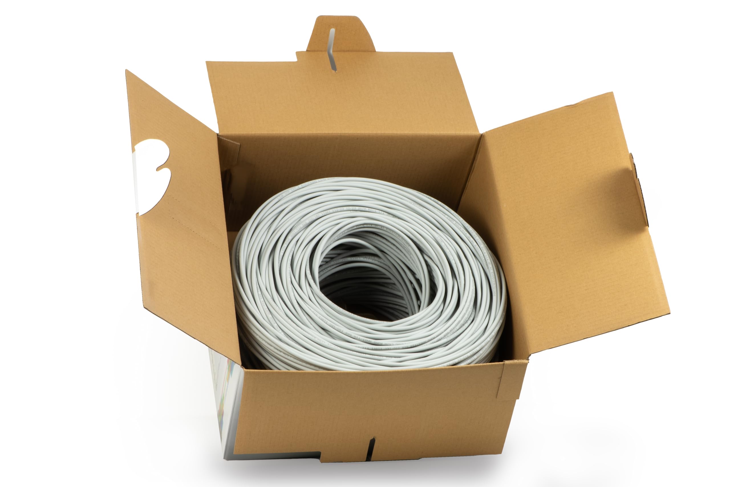 LINK LK305U6ER - Cavo di rete UTP categoria 6 matassa (305 m, grigio) – Conduttori solidi in rame AWG24 a 4 coppie – Guaina LSZH senza alogeni e certificazione CPR classe Eca