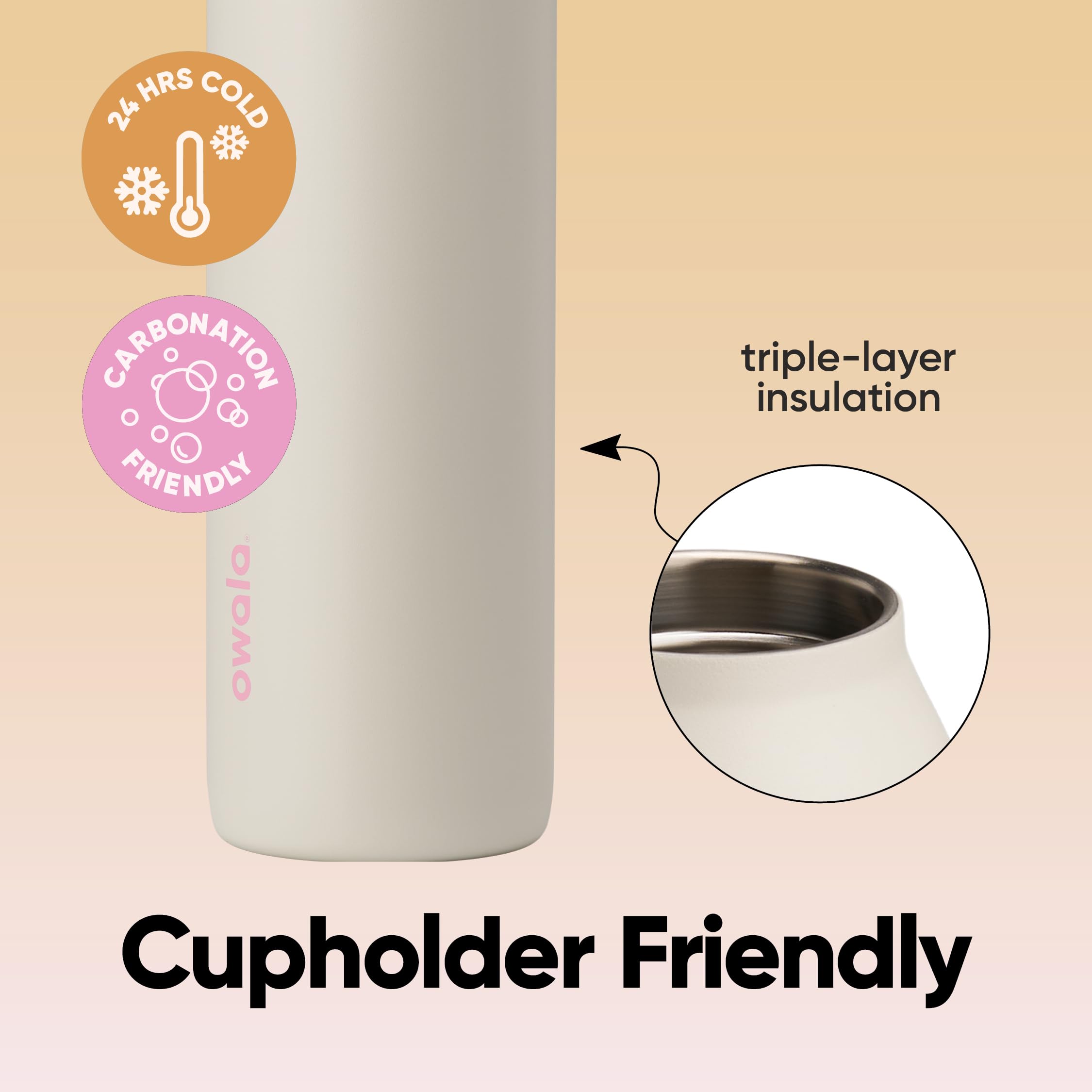 Owala FreeSip Twist Insulated Stainless Steel Water Bottle with Straw for Sports and Travel, BPA-Free, 24-oz, Daybreak: Daybreak 24 Ounces