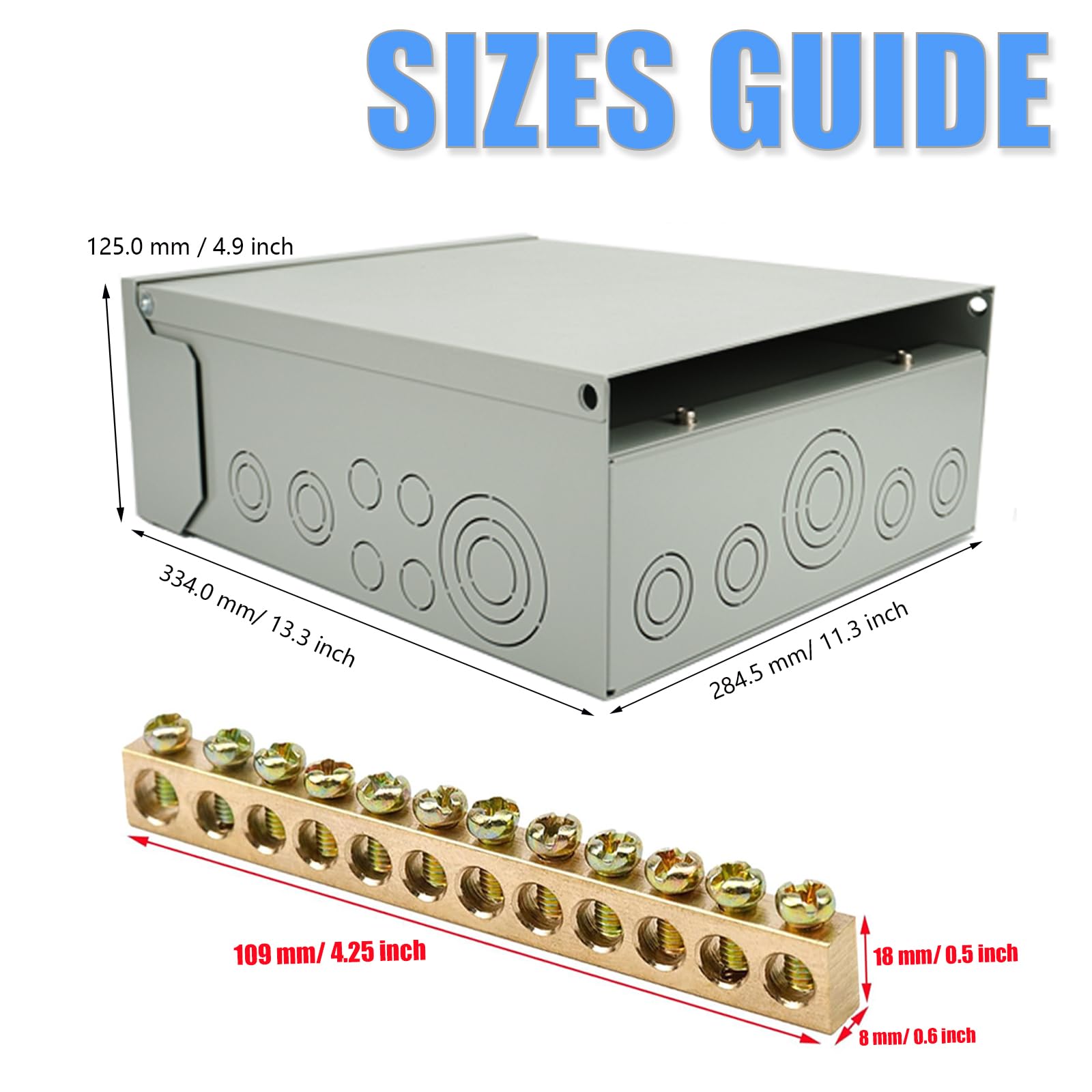 THQL Circuit Breaker Panels Box 125 Amp 8-Space 16-Circuit Indoor Main Lug Surface Mount Load Center Ground Bar Kit W0816ML1125 — Amazon image 3