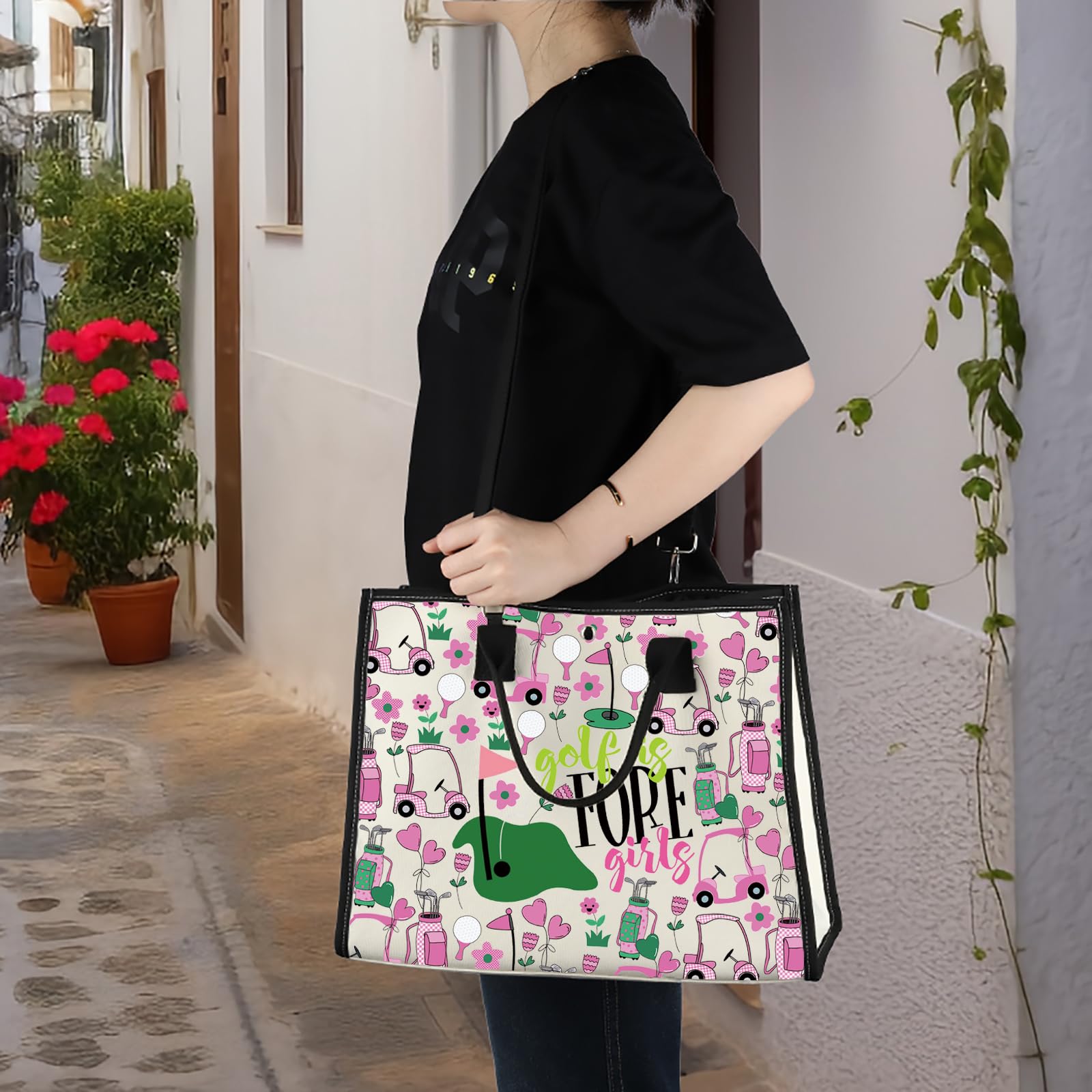 WZMPA Golf Girl Cosmetic Makeup Bag Lady Golf Gifts Golf Is Fore Girls Zipper Pouch Bag for Golf Lover Golf Player Golf Girls BG - Image 4