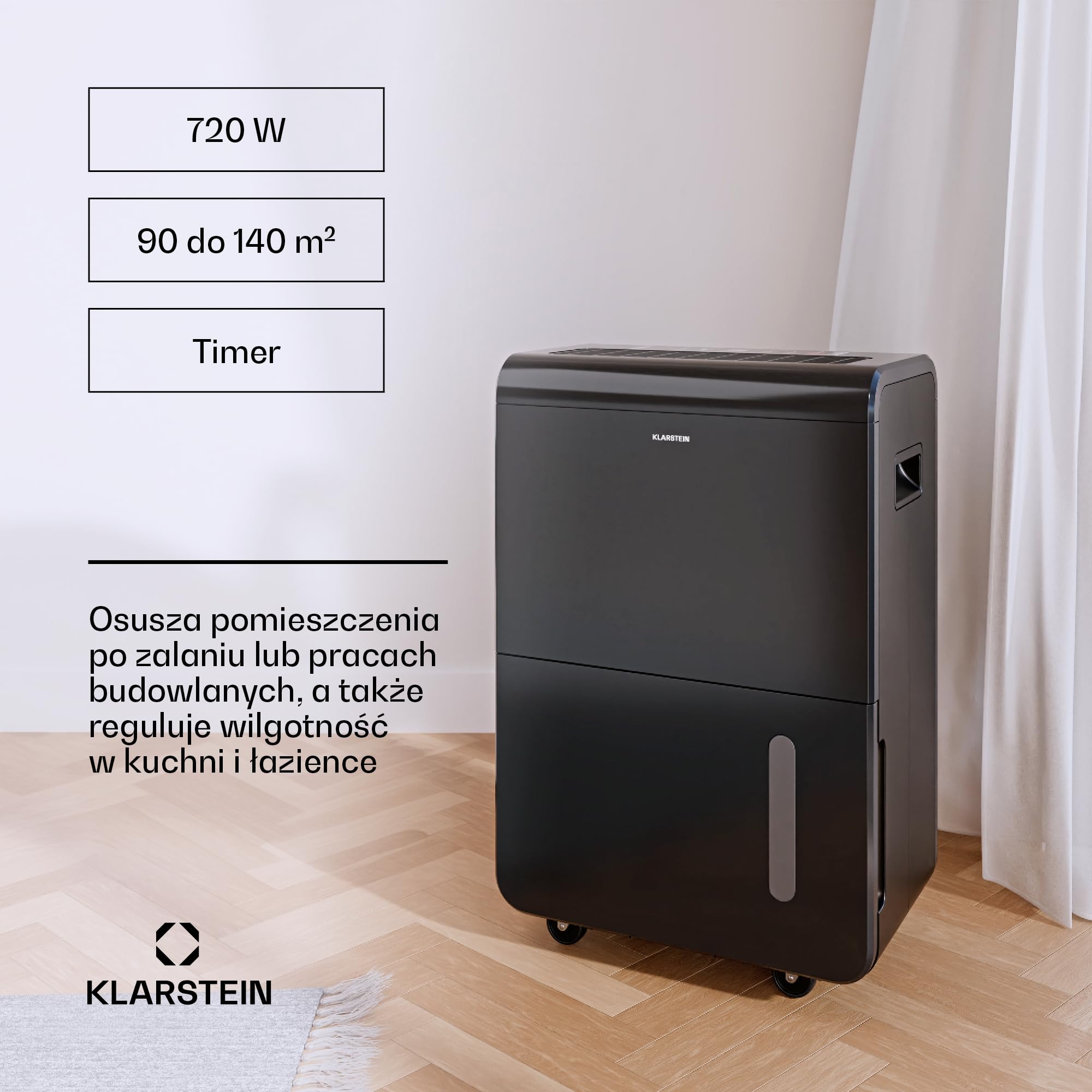 Klarstein DryFy Smart Osuszacz Powietrza 70L/24h 8L Antracyt