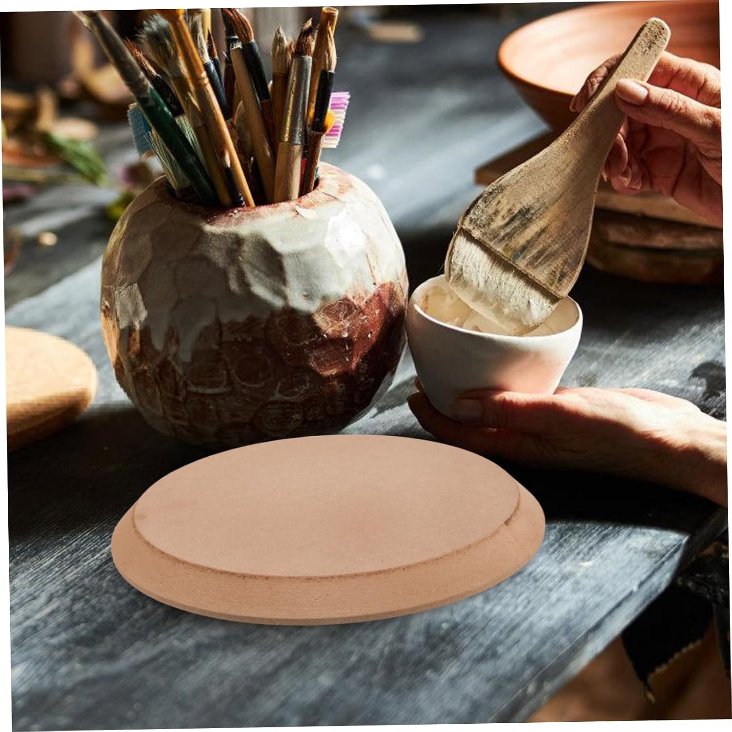 Gadpiparty Ceramic Handbuilding Molds Sturdy Wooden Pottery Molds for DIY Plate Forming Versatile Clay Forming Tools for Beginners and Experienced Potters Easy to