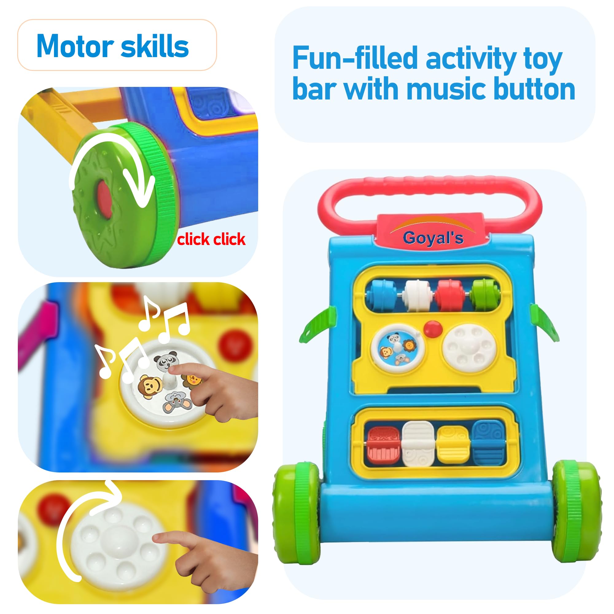 Goyal's Baby Activity Walker - Toddler Learning Toys for 6 Months -15 Months Old (Blue) - Image 3 thumbnail