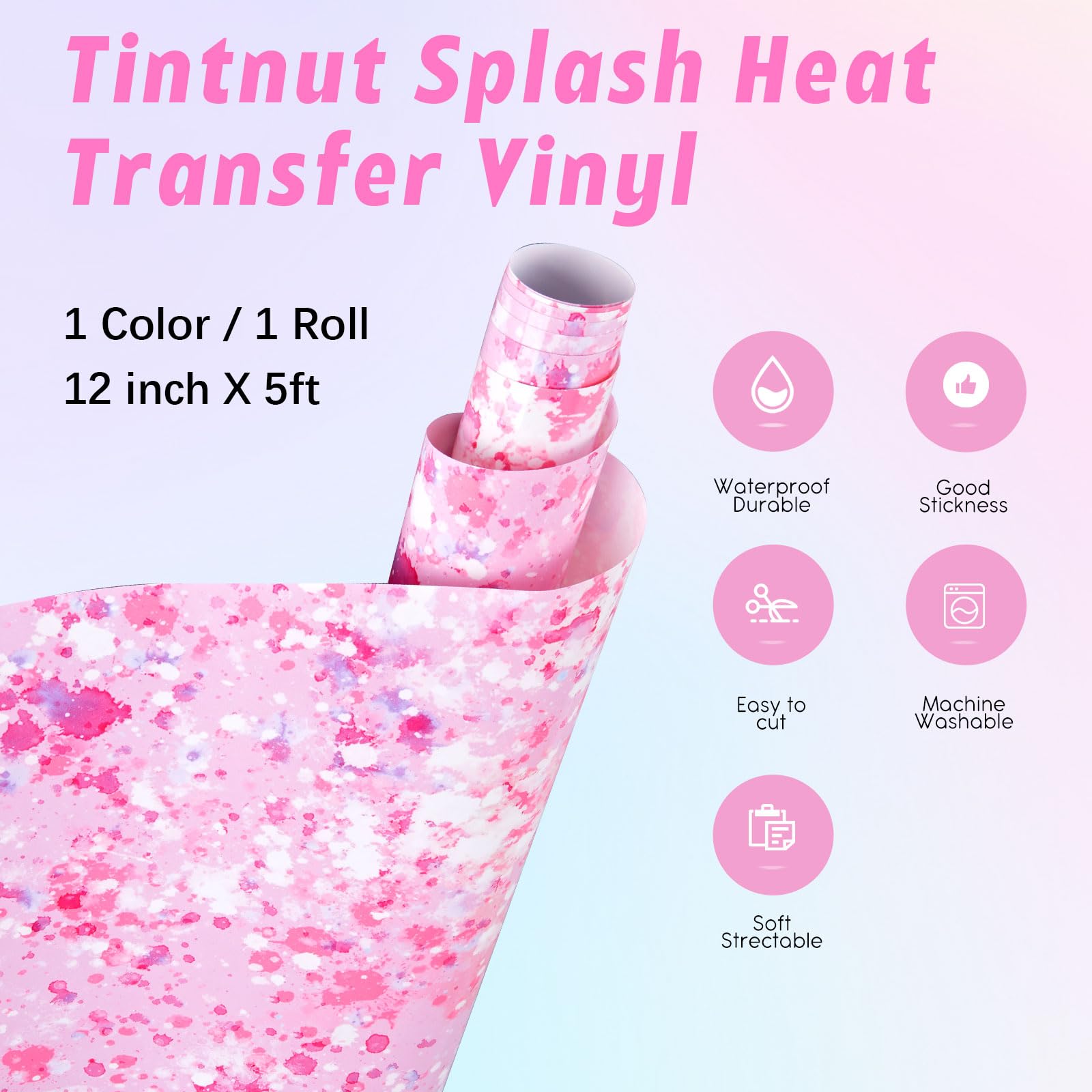 Splatter Htv Roll Snapklik.com : Splash Heat Transfer Vinyl Roll - 12 Inch X 5ft Pink And ...