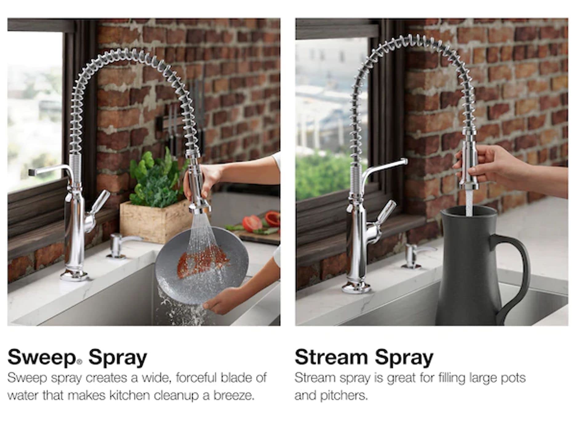 Kohler Ealing - Grifo de cocina de arco alto cromado pulido