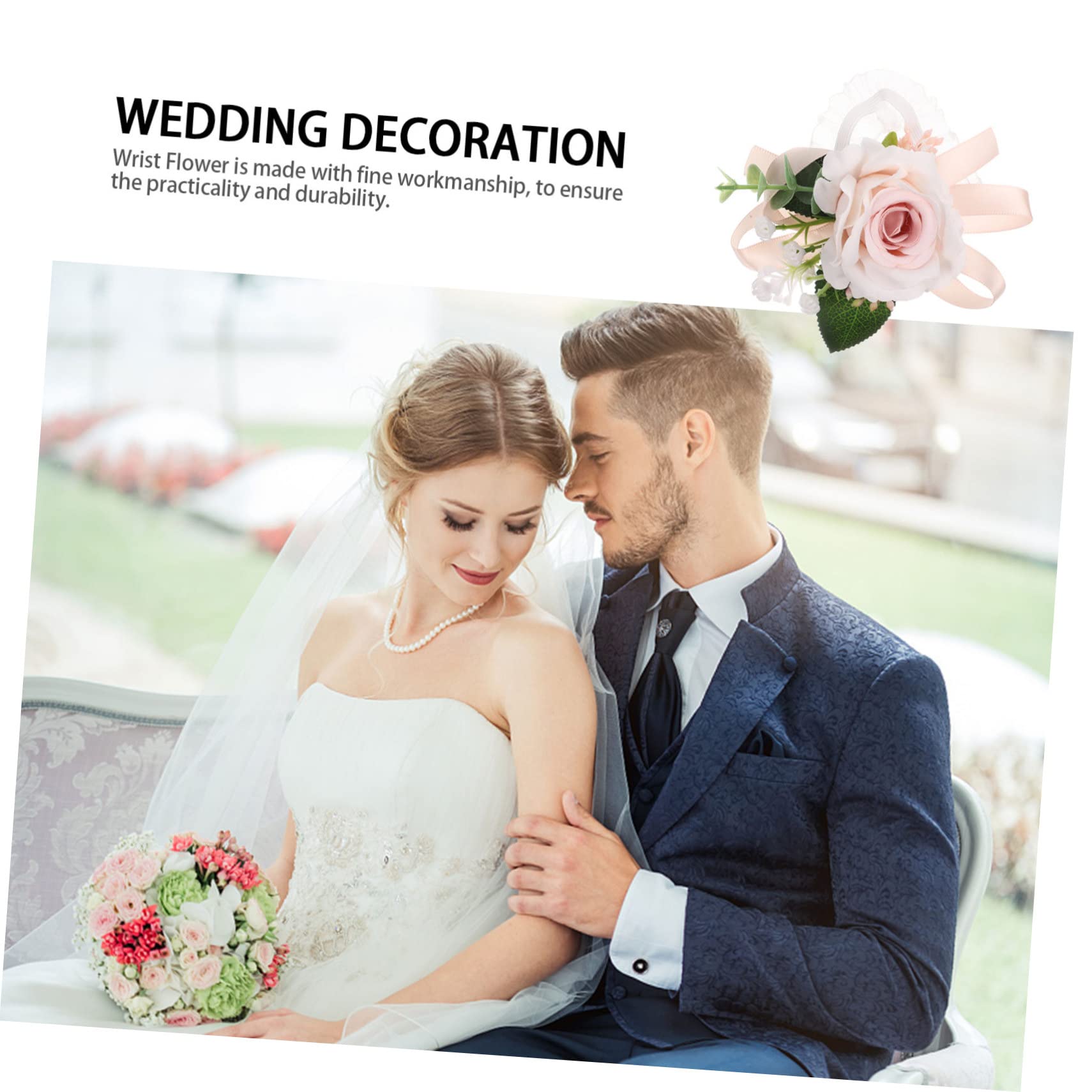 Garneck Floreali da Polso Accessori Costume per Matrimonio Set da 6 Braccialetti Elegante e Semplice per Sposa e Damigelle a Festa di Nozze