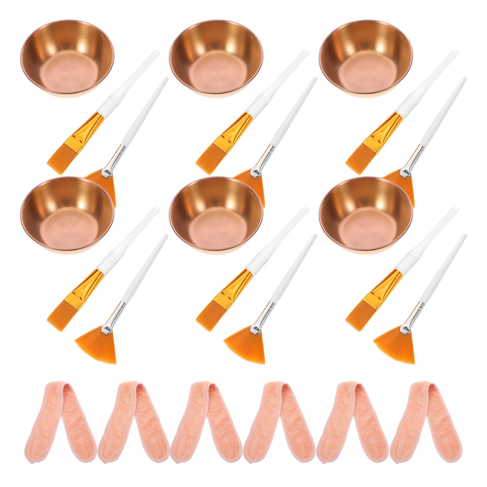 1set Kit Visage Professionale per Donna con Accessori Spa Include Ciotole Dorate per Maschere Applicatori Viso e Fascia per Capelli Strumenti Multifunzionali della Quotidiana