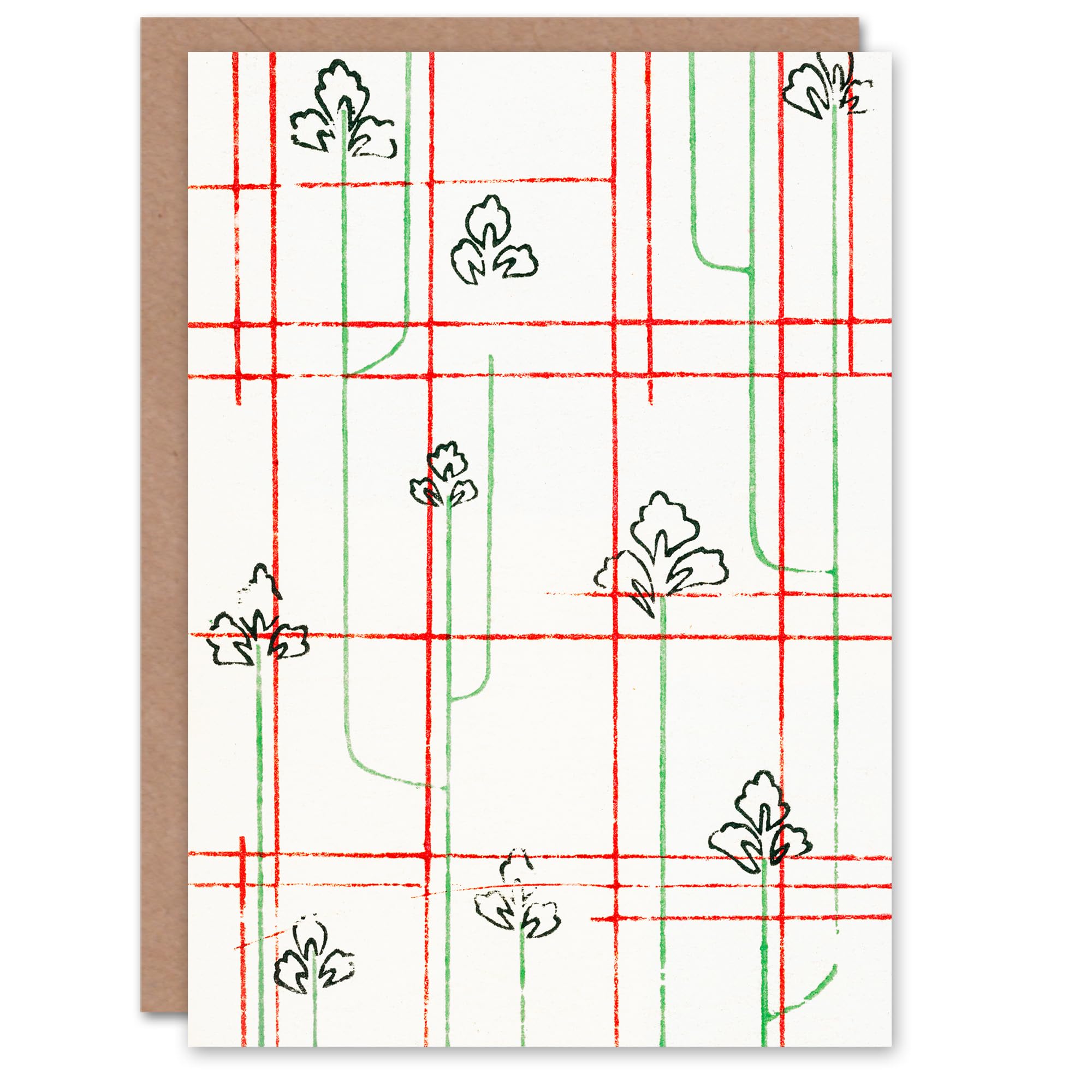 Artery8 Furuya Korin Japanese Art Card Leaf Lines Shima Textile Pattern