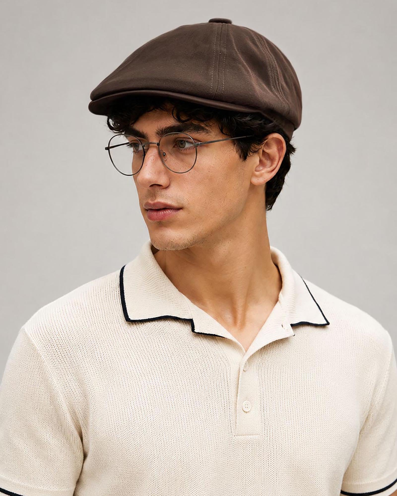 CLAPE Schiebermütze Baumwolle Unisex Flat Cap Vintage 8 Panel Newsboy Cap Baskenmütze Outdoor Reisen