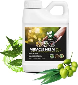 Yield Rxs 100% Pure Cold Pressed Concentrated Neem Oil for Indoor and Outdoor Plants and Vegetables 16oz