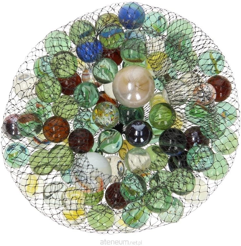 goki 63926 szklane marmurki, 86 x 16 mm + 2 x 25 mm, wielokolorowe, 88-częściowy (kolor losowy, 1 zestaw)