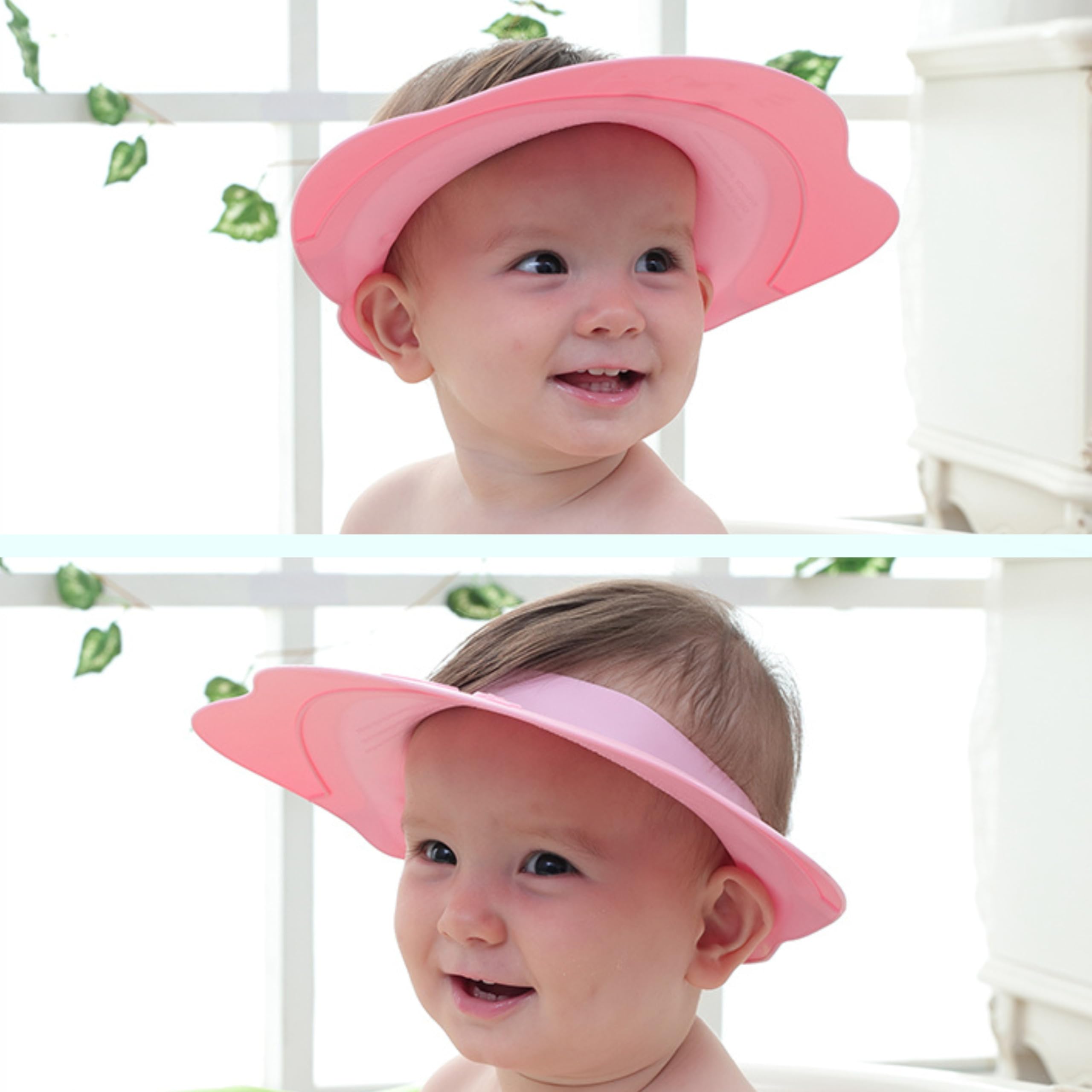 Bonnet De Douche Bébé Mignon Réglable - Protège Oreilles & Yeux - Chapeau Bain Enfant Fille Garçon 5 Mois-8 Ans