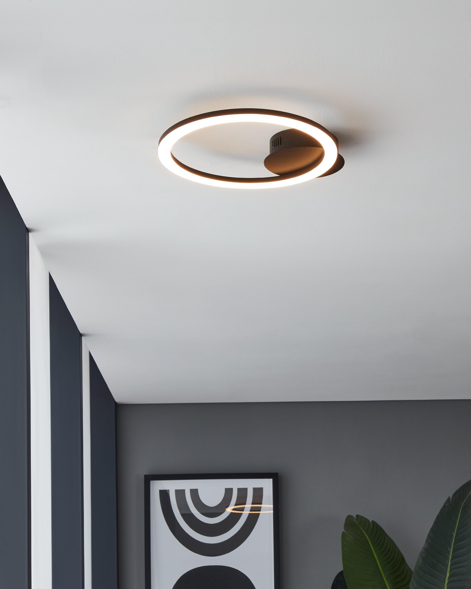 EGLO connect z Smart-Home lampa sufitowa LED Parrapos-Z, ZigBee | aplikacja i sterowanie głosowe Alexa, regulacja barwy światła (ciepła biel – zimna biel), światło ściemnianie, 34 x 30 cm